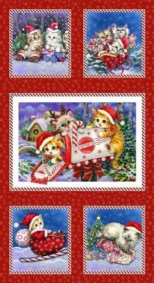 *Studio E Fabrics* Kitten Christmas Kayomi Harai NX}Xpl