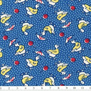 *Wilmington Prints*Summer Days by Kaye England Rainy Day Ducks blue