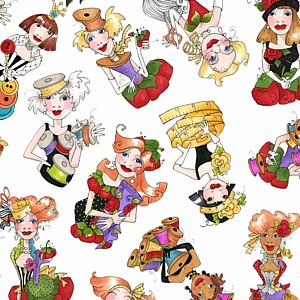 *Loralie Designs* Sew Curious Toss wh 45×54