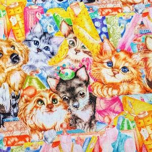*David Textiles* Sewing Pappy Dogs & Kitten Cats 45×54