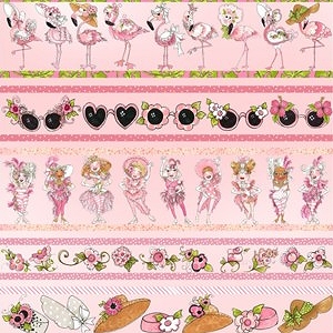 *Loralie Designs* Flamingo-Fancy Flam Borders pink