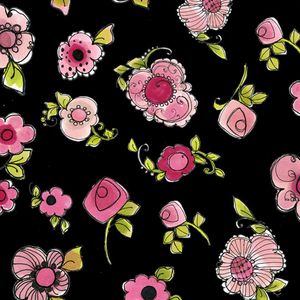*Loralie Designs* Love Your Look Salon Parlor Posies black 45×54