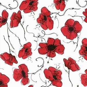 *Loralie Designs* Lady in Red Poppies wh 45×54