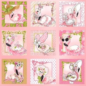 *Loralie Designs* Flamingo Fancy panel pink