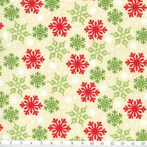 *Wilmington prints* Debbie Mumm Peppermint Santa Snow Flakes