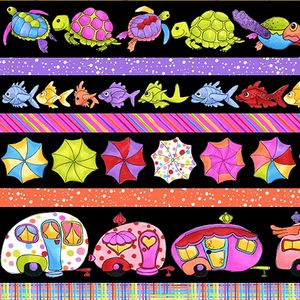 *Loralie Designs* Happy Camper Borders black