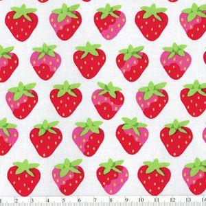 *LakeHouse Fabrics* SUNRISE STUDIO Strawberry wh
