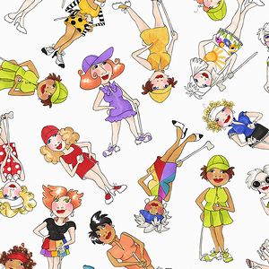 *Loralie Designs* Golf Happy Toss wh 45×54