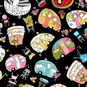 *Loralie Designs* Vintage Holiday Trailer black