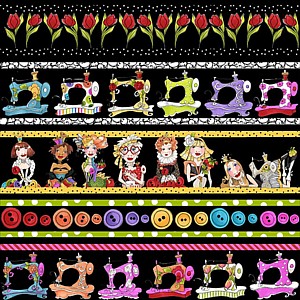 *Loralie Designs* Sew Curious Border black