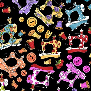 *Loralie Designs* Sew Curious Assort black 45×54