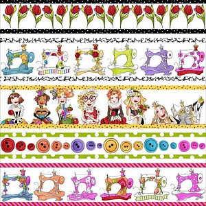 *Loralie Designs* Sew Curious Border wh