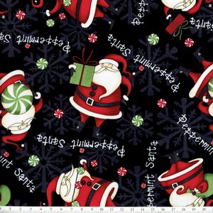 *Wilmington prints* Debbie Mumm Peppermint SantaB 45×54